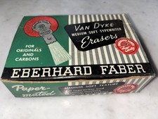 NOS Vintage box Eberhard Faber Van Dyke Medium Soft Typewriter Eraser #6587 thumbnail