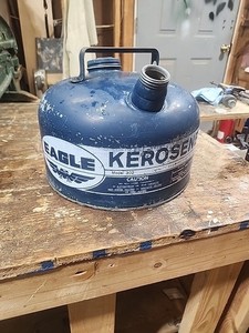 Eagle Galvanized Steel Two And A Half Gallon Kerosene Can Blue And White