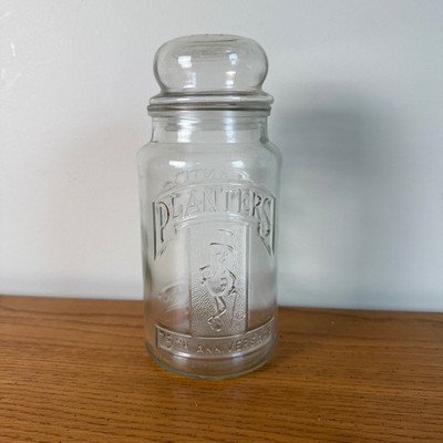 Planters 75th Anniversary Peanut Planter Peanut Character Glass Jar with Lid