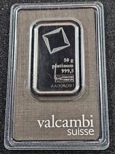 ? Valcambi Suisse 50 g (1.607 oz) .9995 Platinum Bullion Bar SEALED 2239.44 per troy oz