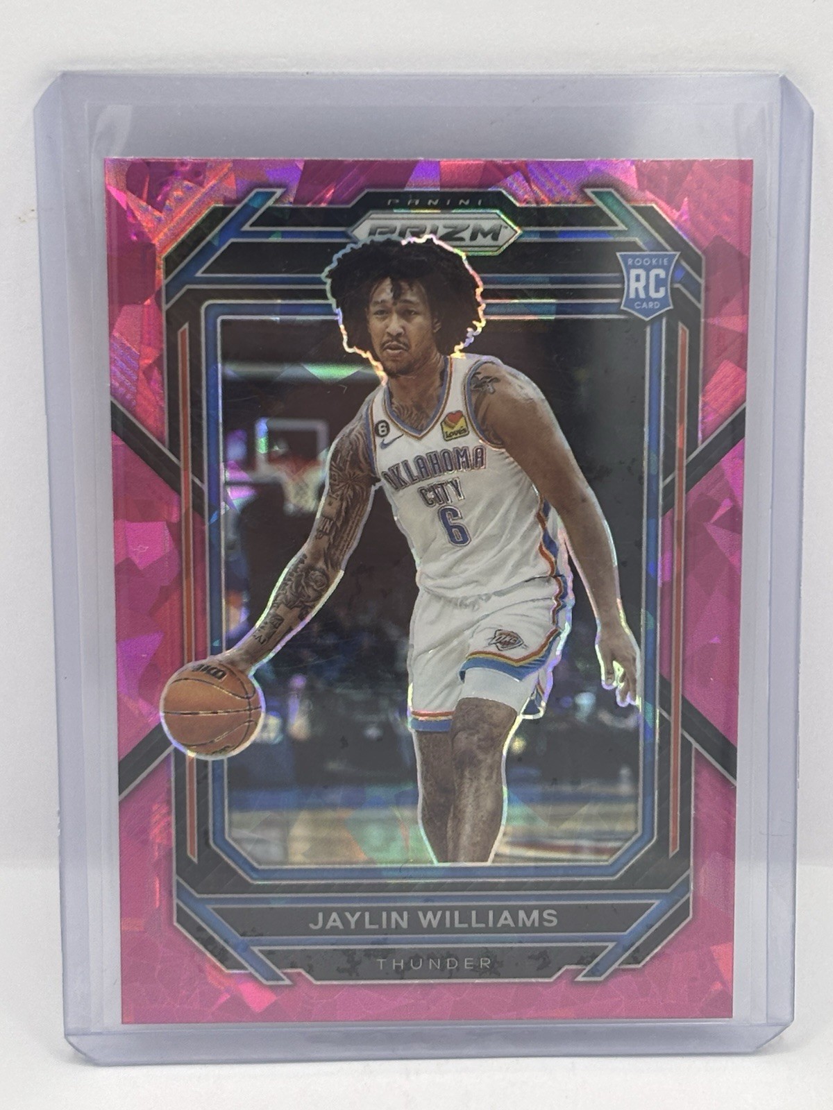 2022-23 Panini Prizm Jaylin Williams Pink Cracked Ice Prizm RC #247
