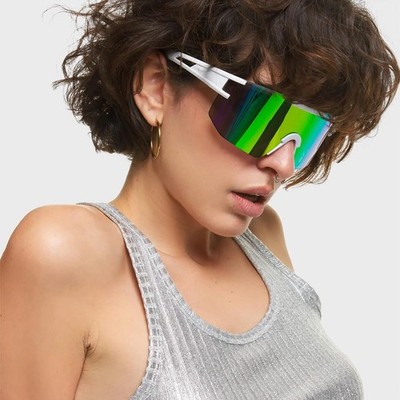 Lamoda Sonnenbrille pastellfarbenes Visier trendig mehrfarbige Schutzgläser UV400-Schutz