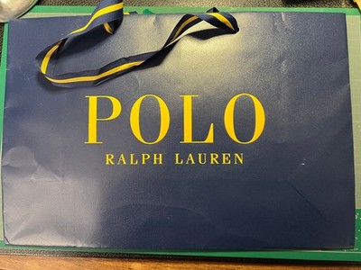RALPH LAUREN Papiertüte 40,5 x 27 x 15 cm dunkelblau Original Logo POLO Pferd