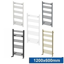 Bathroom Flat Heated Towel Rail Radiator Chrome Black Brass Anthracite White