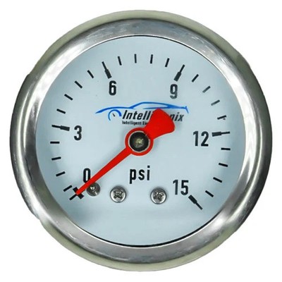 Intellitronix AFP01 1-1/2'' Analog Liquid Filled Fuel Pressure Gauge, 0-15 PSI