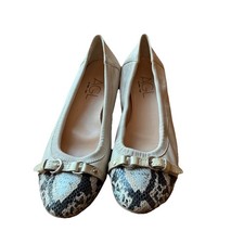 AGL Attilio Giusti Leombruni Shoes 39 US 8 Snakeskin Cap Toe Ballet Flats Italy