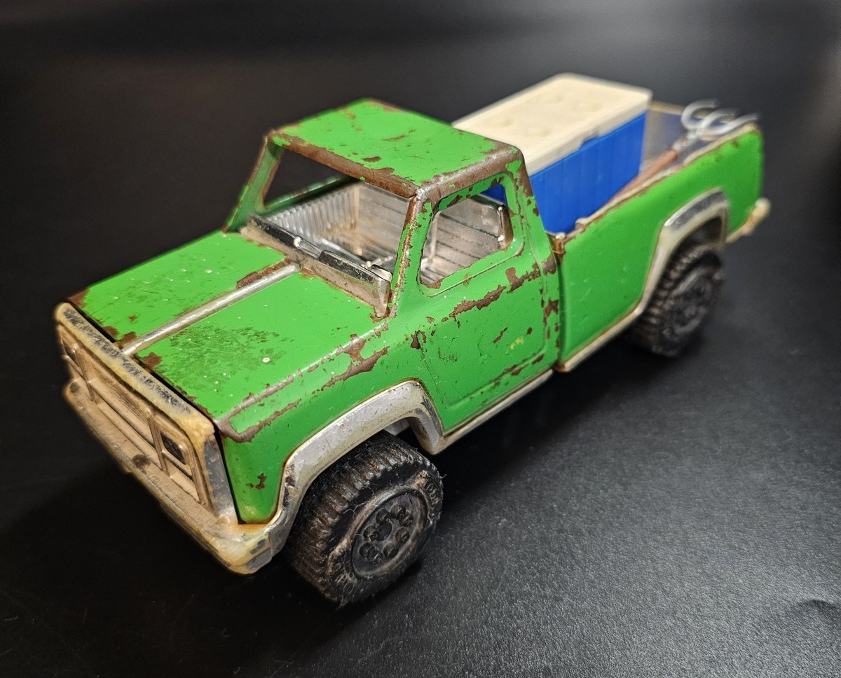 Vintage 1980s Custom Tonka Die Cast Pick Up Truck Lime Green 1/24