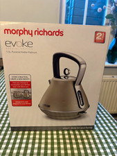 Morphy Richards Evoke Special Edition 1.5L 3000W Platinum Pyramid Kettle