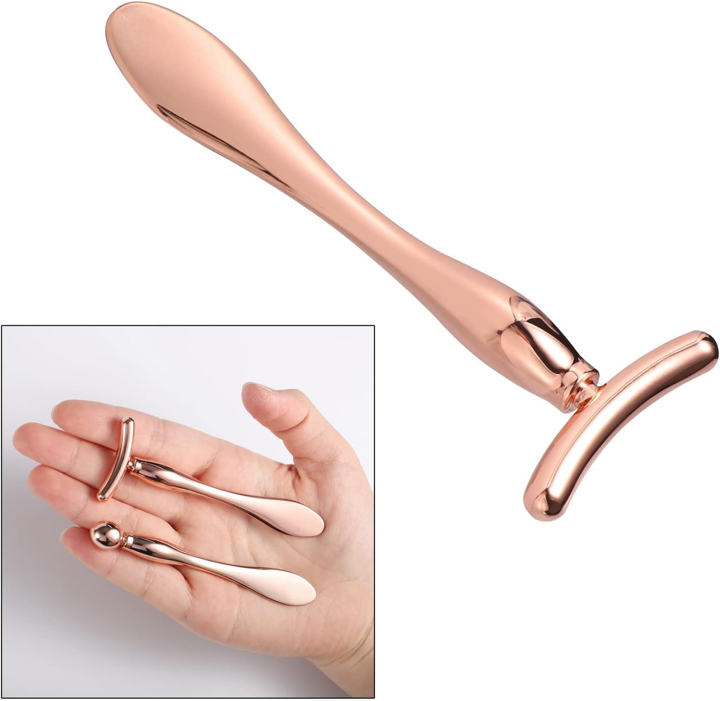 2 Pcs Metal Eye Cream Applicator Face Roller Massager Tool,Eye Massage Wand Stic