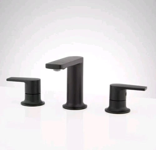 Signature Hardware Berwyn 1.2 GPM Widespread Bathroom Faucet Matte Black - Picture 1 of 3