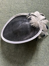 Chesca Dark Navy & White Hatinator Fascinator (Worn Once)