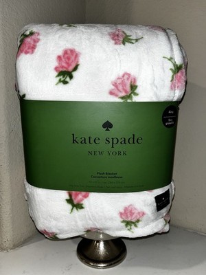 1-NWT KATE SPADE WHITE AND PINK FLORAL DESIGN KING SIZE BLANKET | eBay