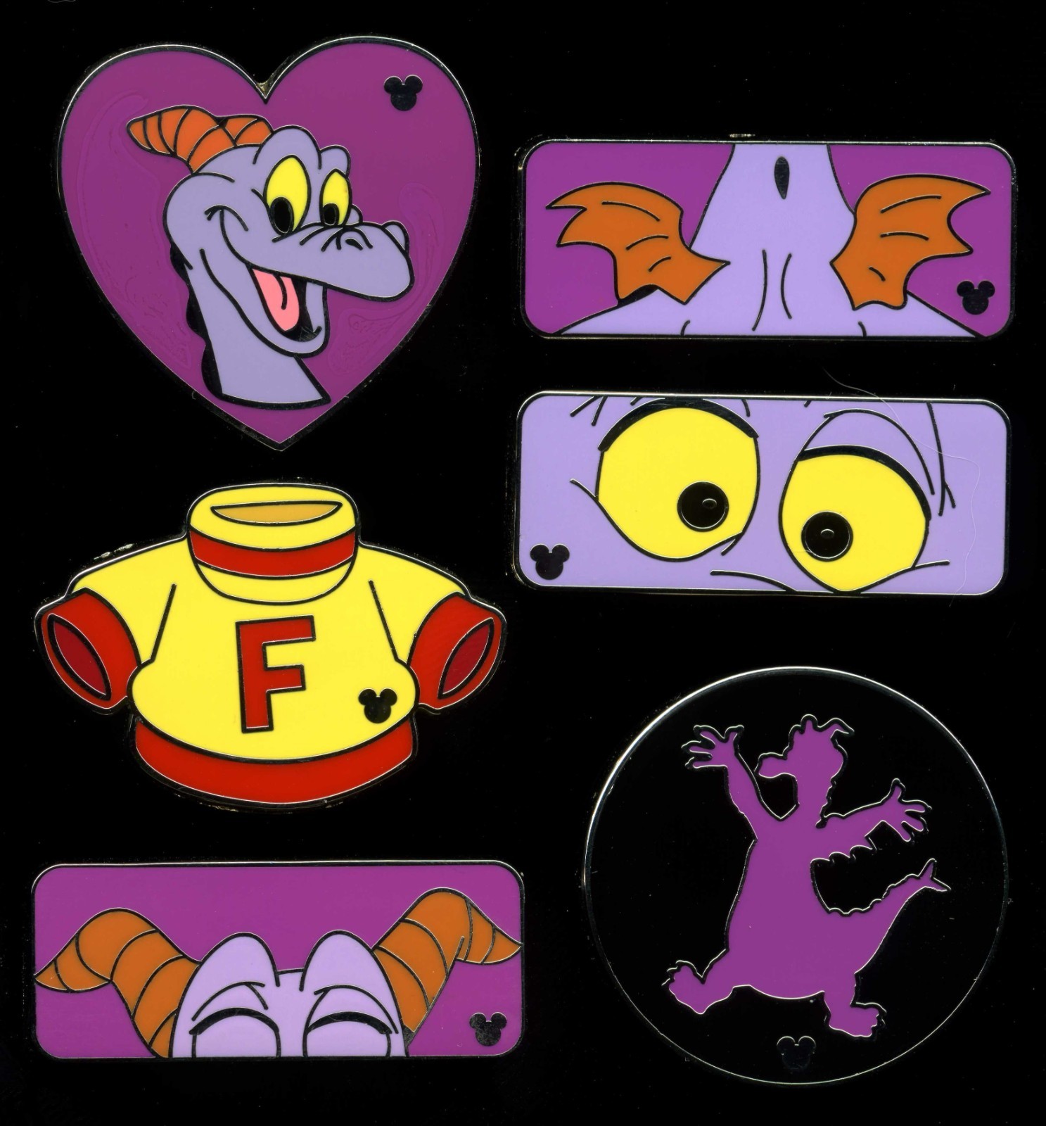 Disney Pin WDW 2010 Hidden Mickey *Figment Parts* Full Set (Completer) + BONUS!