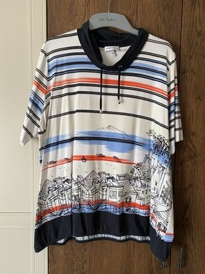 T-Shirt Serena Malin Gr.52 Shirt Tunika Neuw Streifen Dorf am Meer Motiv