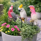 Set of 3 Parrot Garden Stake - Australian Native Bird Ornament Galah Cockatoo