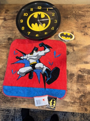 #ad #ad Batman Clock Vintage Kmart Towell And Magic Batman Towel Never Opened $30.00