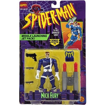 NICK FURY FIGUR 1995 SPIDER-MAN TOYBIZ MARVEL COMICS ANIMATED SERIES OVP VINTAGE
