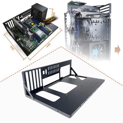 Open Chassis Case Rack Stahlträger 305×330mm Mainboard Computergehäuse