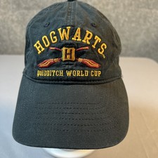 Harry Potter Hogwarts Quidditch World Cup Black Hat Cap Adult Sliding Back