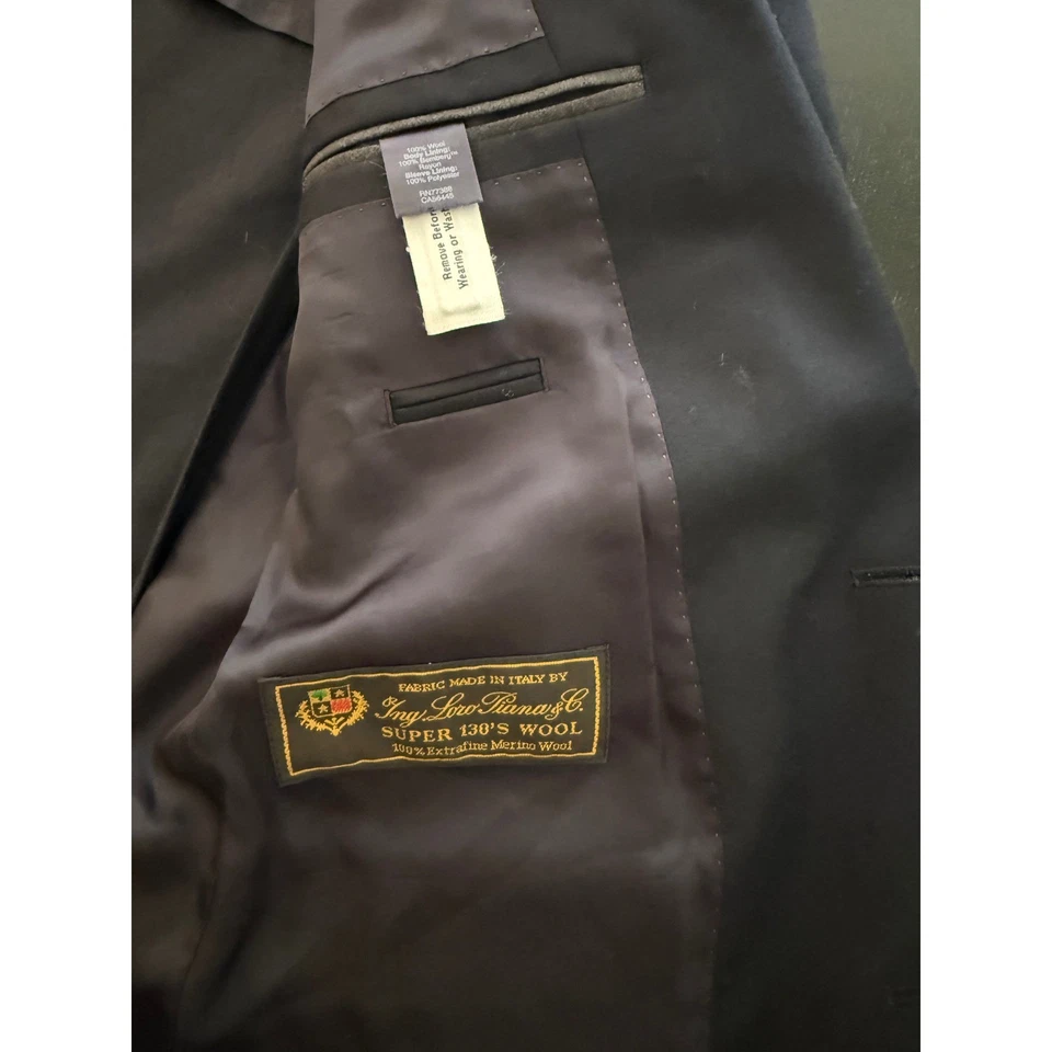 J. Crew Loro Piana Ludlow Blazer Men 36R Navy Wool Two-Button Sport Coat Jacket - Image 4 of 4