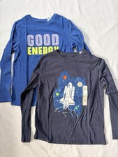 Cat Jack Shirt Set Boys L Large 10/12 Blue Long Sleeve Space Energy New