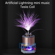 Mini Plasma Music Tesla Coil Arc Generator Artificial Lightning Bluetooth DC48V