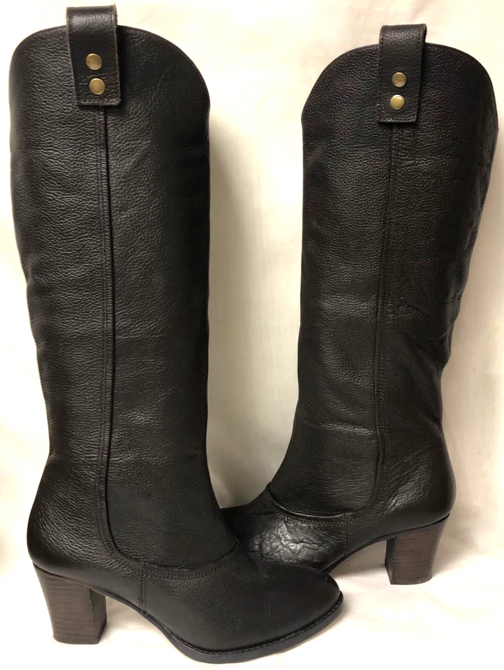 BOTAS DE EQUITACIÓN JESSICA BENNETT ALTAS WESTERN CAMPUS CUERO MARRÓN TACÓN APILADO TALLA 6M Foto 2 de 4