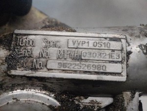 9622526980 turbolader at CITROEN BERLINGO 2.0 HDI CAT RHY rectp4439765