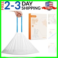 Cat Litter Box Liners, Drawstring Receptacles Bags Thickened Waste Bag for MW...