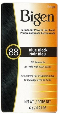 Bigen Permanent Powder Hair Color #88 Blue Black, 0.21 oz