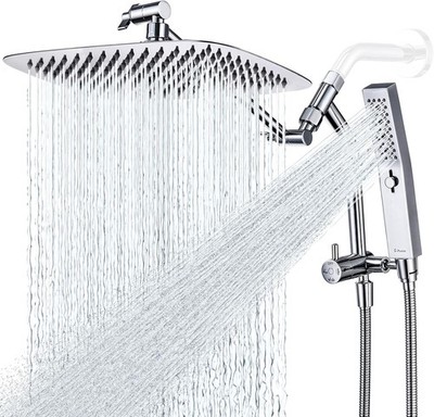 G-Promise All Metal 12 Inch Shower Head with Massage Mode 12 Inch, Chrome 