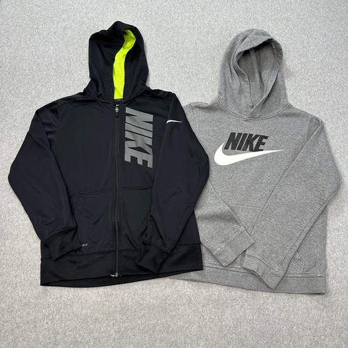 Nike Sweatshirt Bundle Youth Boys XL Hooded Althletic Standard Fit Gray Black