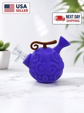 Bong de agua para fumar cachimba de silicona púrpura fruta del diablo de 4 pulgadas con tazón de vidrio
