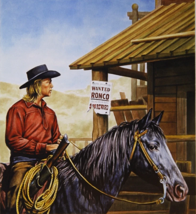 Originalzeichnung RONCO Heft 360 Titelbild von Günther König mit Künstlerstempel - Bild 2 von 3