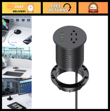 Recessed Power Grommet 3" with 65W USB-C, 2 AC Outlets, Fast Charging Desk Outle