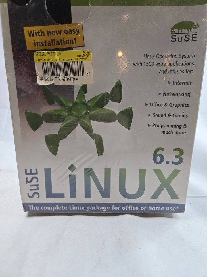 SuSE Linux 6.3 The Complete Linux DVD EDITION Package BRAND NEW SEALED BIG BOX - Image 3 of 4