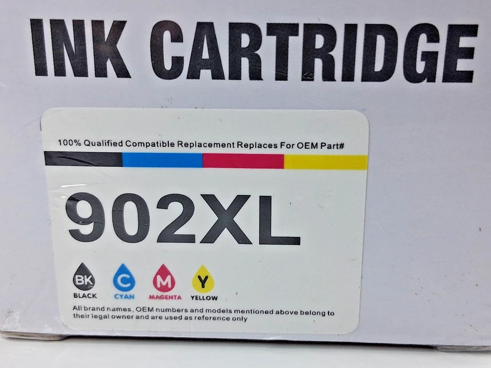 4Pk Ink Cartridge Set for HP 902XL Black Cyan Magenta Yellow - Image 2 of 4
