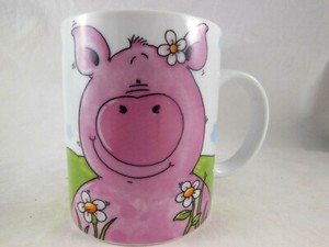 Whimsical Colorful Happy Pig Coffee Tea Cocoa Cup Mug Ebay