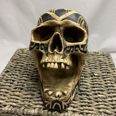 Summit Collection Resin Skull Tribal Tattoo Biker Death Skeleton
