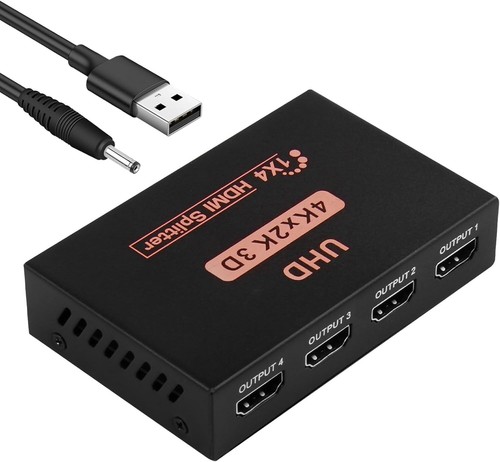 HDMI Splitter 4K 1x4, HDMI Verteiler 4 Monitore Gleichzeitig, Splitter 1 In 4... - Bild 3 von 9