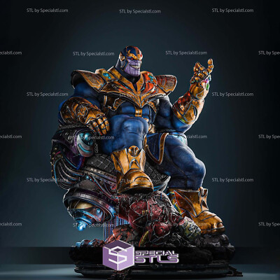 Thanos & Throne  Resin Sculpture Statue Model Kit  Unpainted/Unassembled