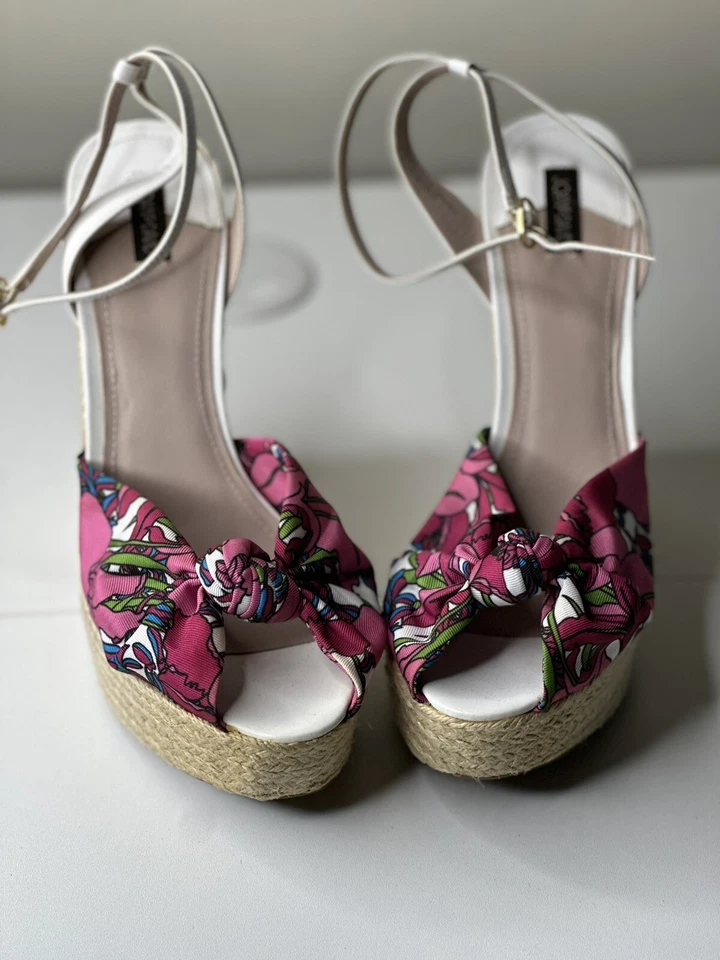 ZAPATOS SANDALIA JOAN & DAVID SHARONE ALPARGATA TACÓN CUÑA TALLA 9M Foto 2 de 4