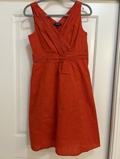 Lands' End Women's Orange Sleeveless Dress Lined A-Line Size 6