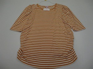 new-INGRID-amp-ISABEL-Top-Women-039-s-Size-XL-Maternity-Soft-3-4-Sleeve-Orange-White
