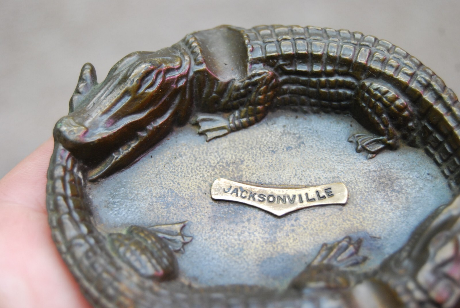 Vintage Jacksonville FL Fla Florida Souvenir pot metal Alligator