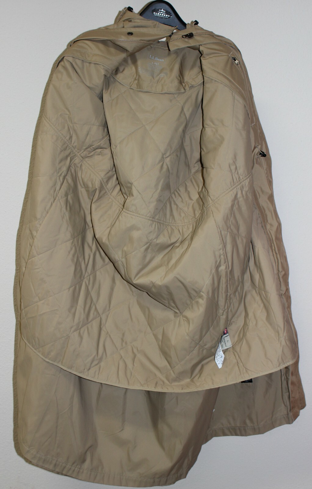 L.L. Bean Women’s H2OFF Primaloft-Lined Long Trench Coat  Large Petite Khaki image 7