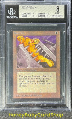 MTG Limited Edition Alpha 1993 Black Vise BGS 8.0 NM/MT Old School 93/94 - Picture 1 of 6