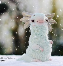 LapkaArts mint Axol0tl art doll sculpture artdoll Magical Fantasy Water Dragon