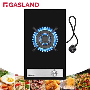 GASLAND Chef 30cm Built-in Black Single Burner Gas on Glass Hob With FFD 3.4kw