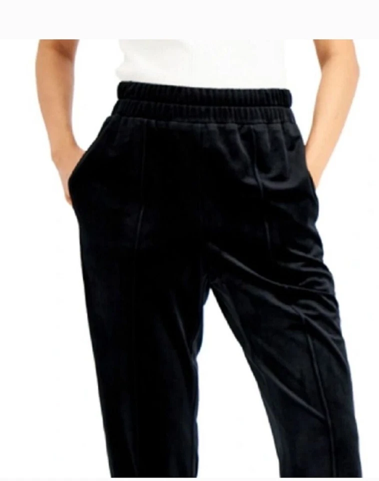 INC International Concepts Women's Velvet Jogger Pants, XS Deep Black, #B Foto 2 de 4